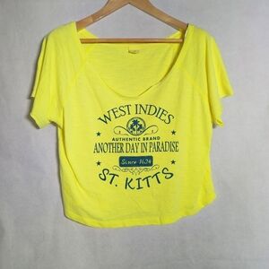 U.S. Apparel West Indies St Kitts Vintage Yellow Graphic T-Shirt